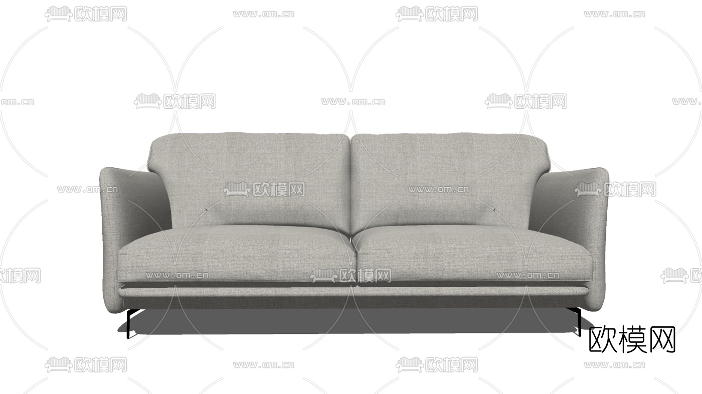 现代布艺双人沙发su模型下载（渲染图2）