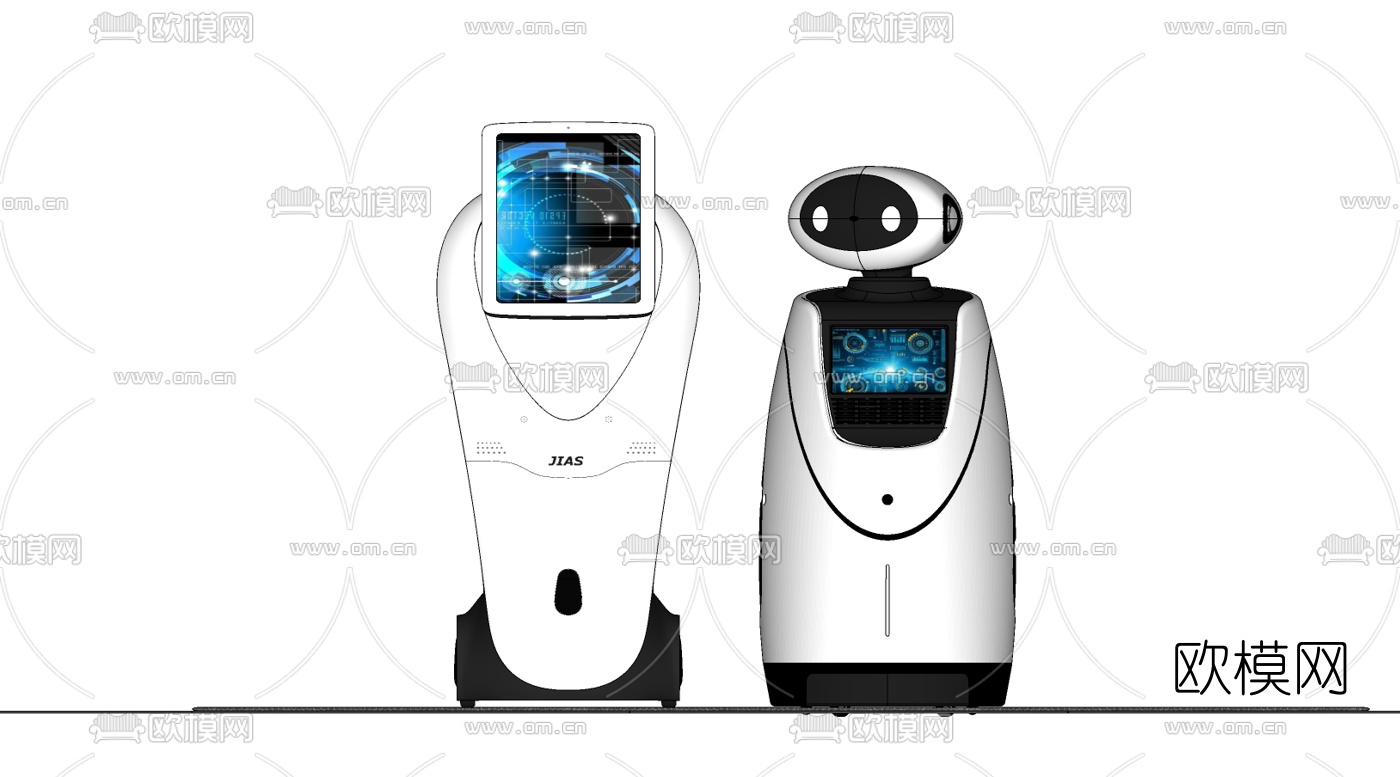 现代排号机导购机su模型下载（渲染图2）