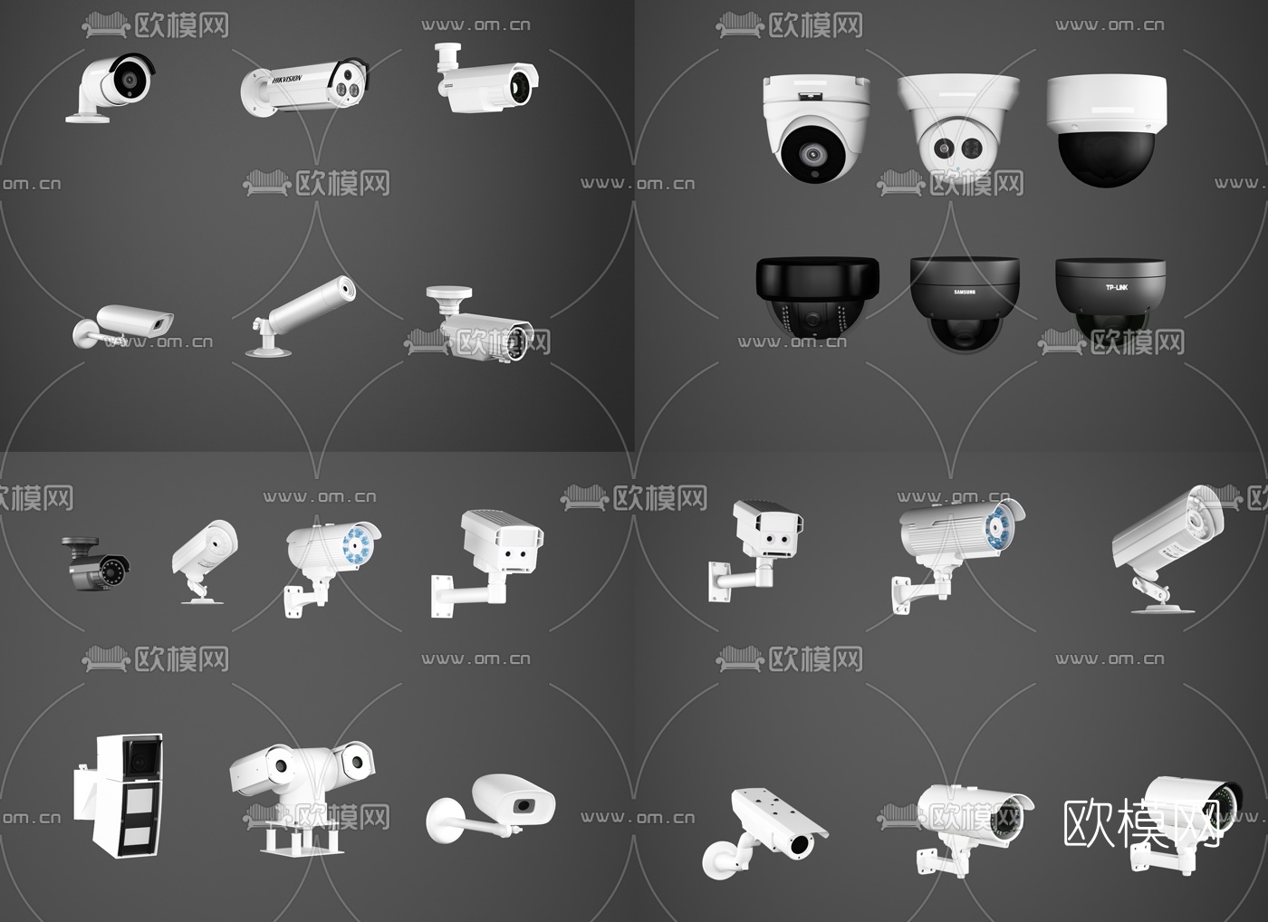 现代监控探头3d模型