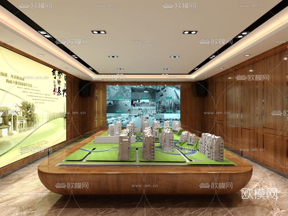 现代售楼处沙盘区免费3d模型下载_ID10322013_3dmax免费模型-欧模网