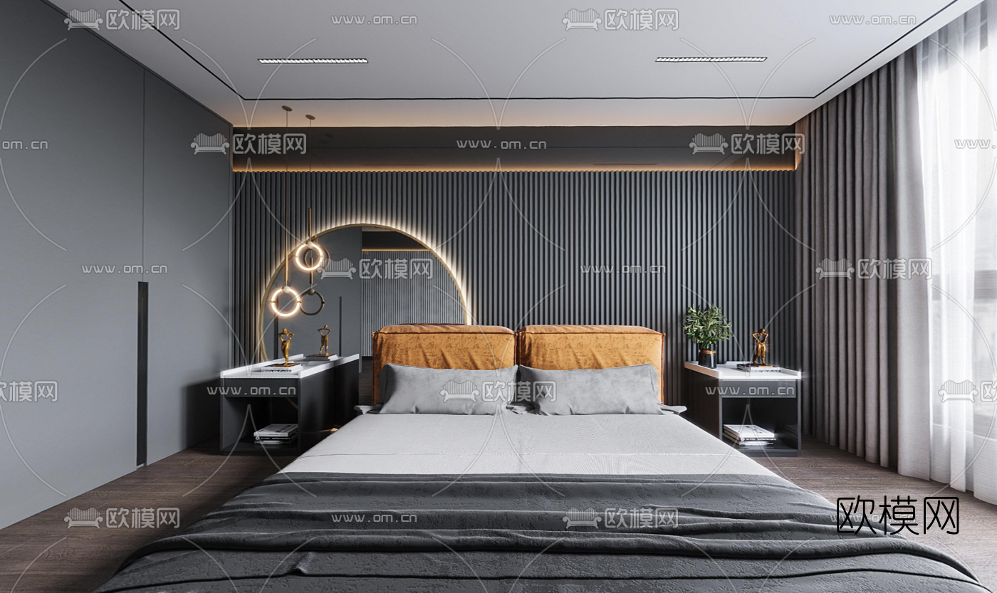 现代卧室vr全景3d模型