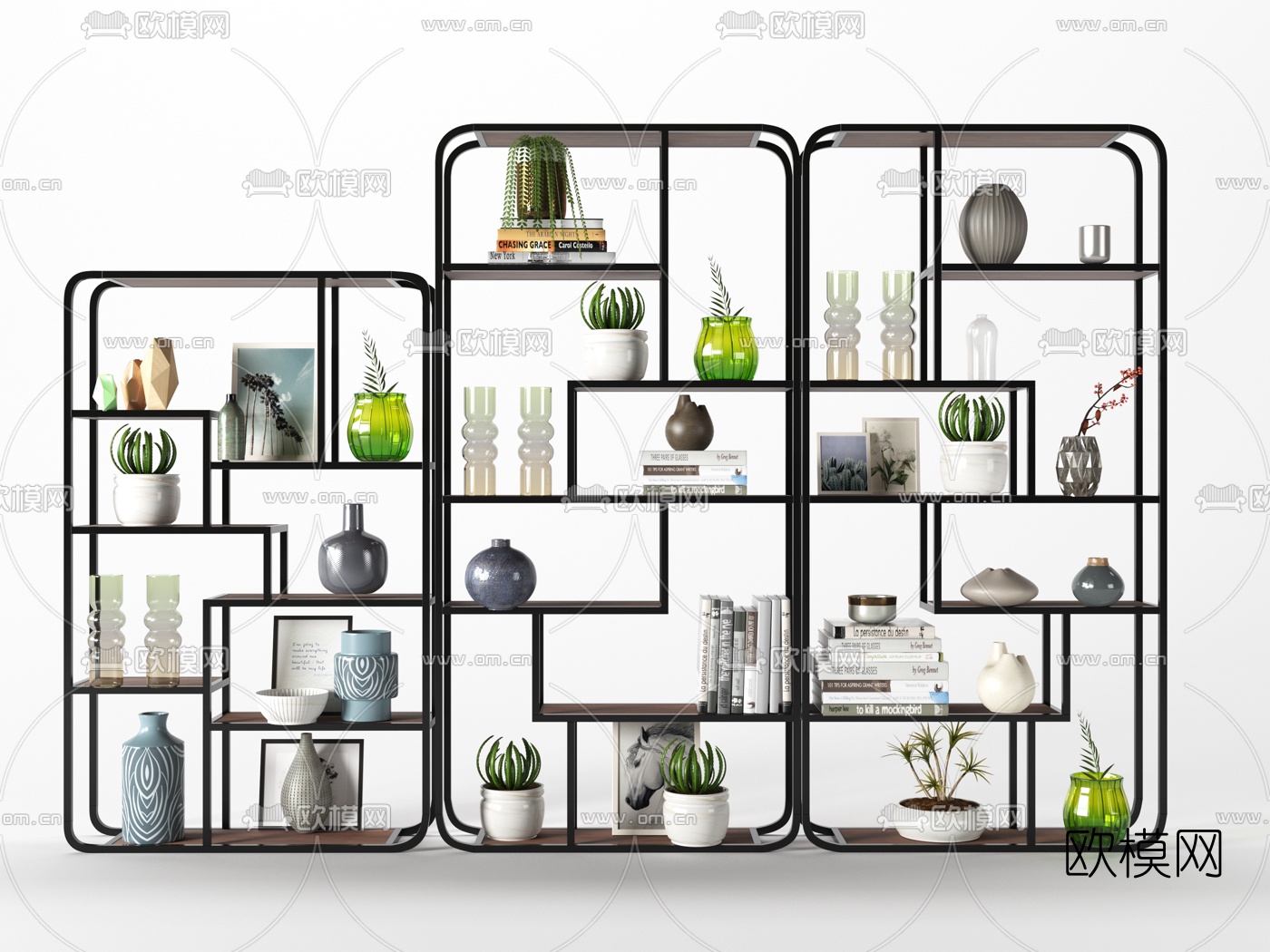 工业风隔断装饰架3d模型下载