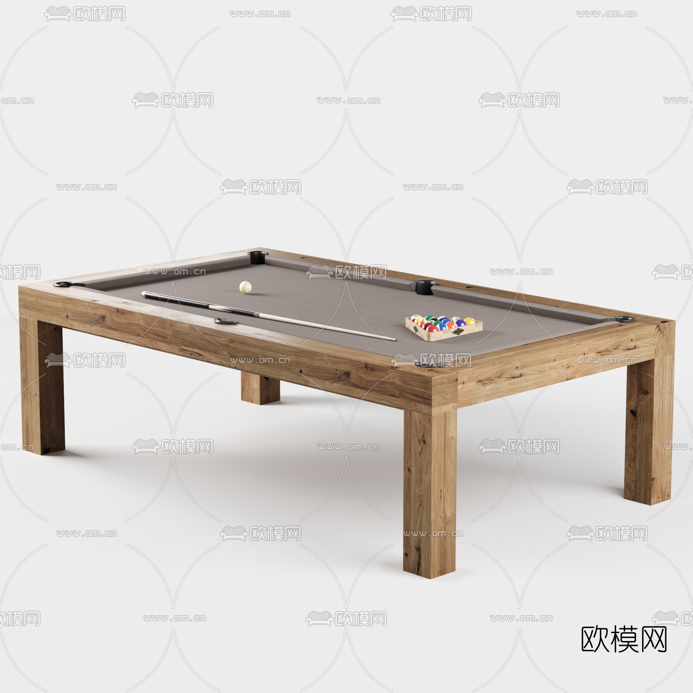 现代台球桌3d模型下载（渲染图1）