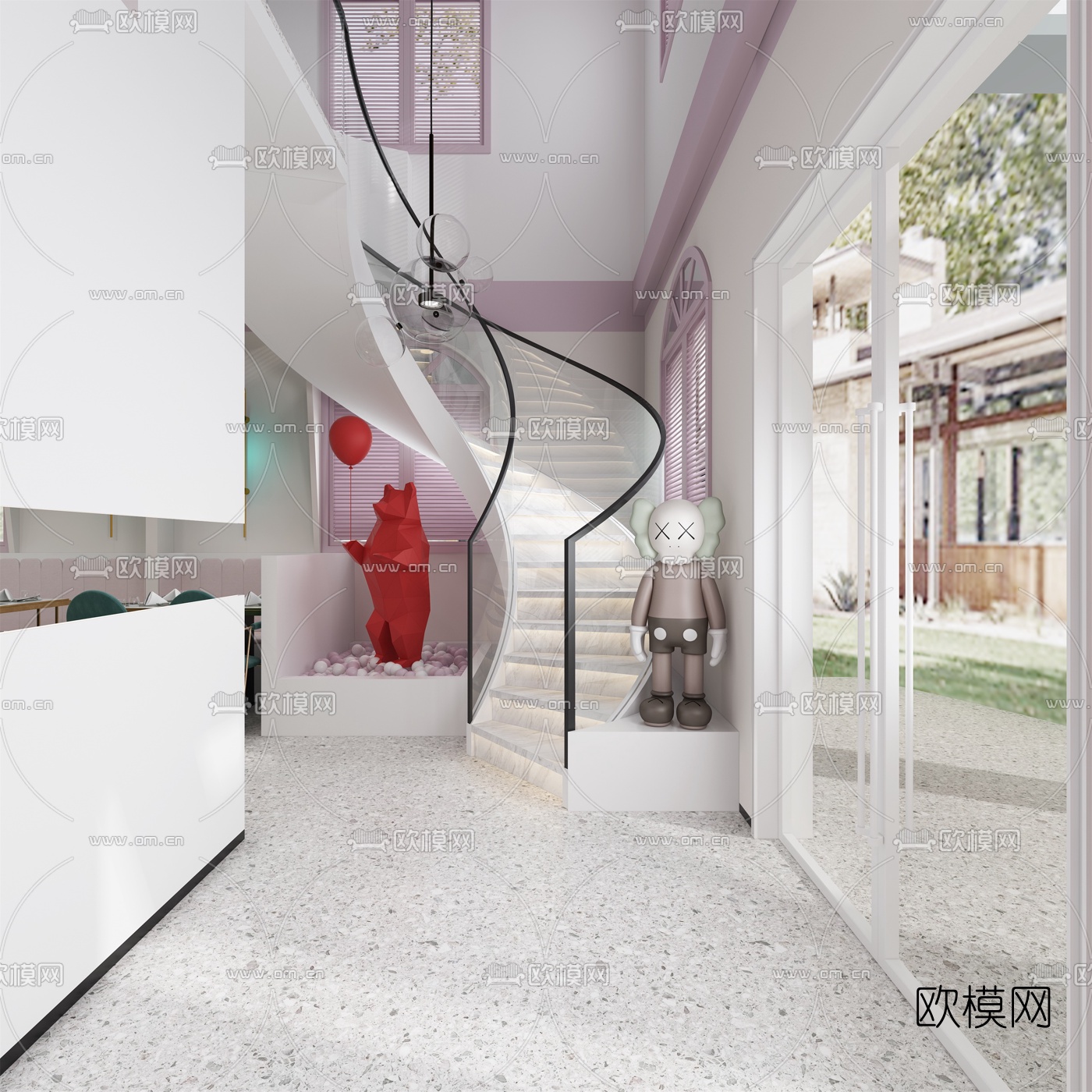 北欧火锅店免费3d模型下载（渲染图2）