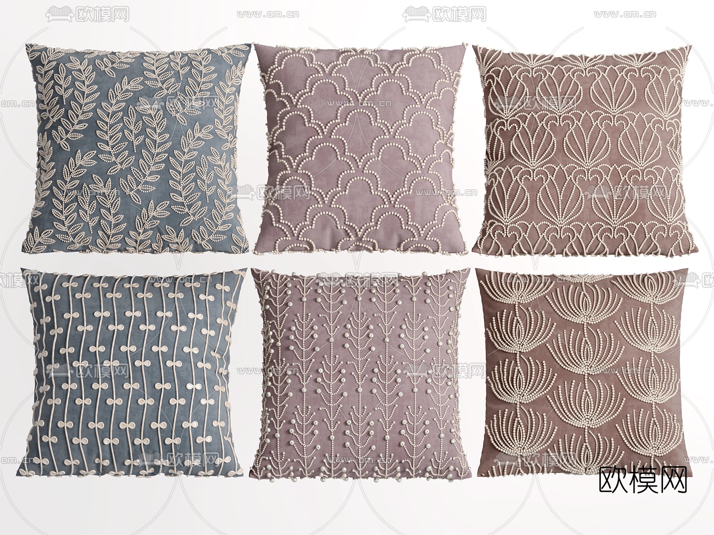 现代布艺抱枕3d模型下载