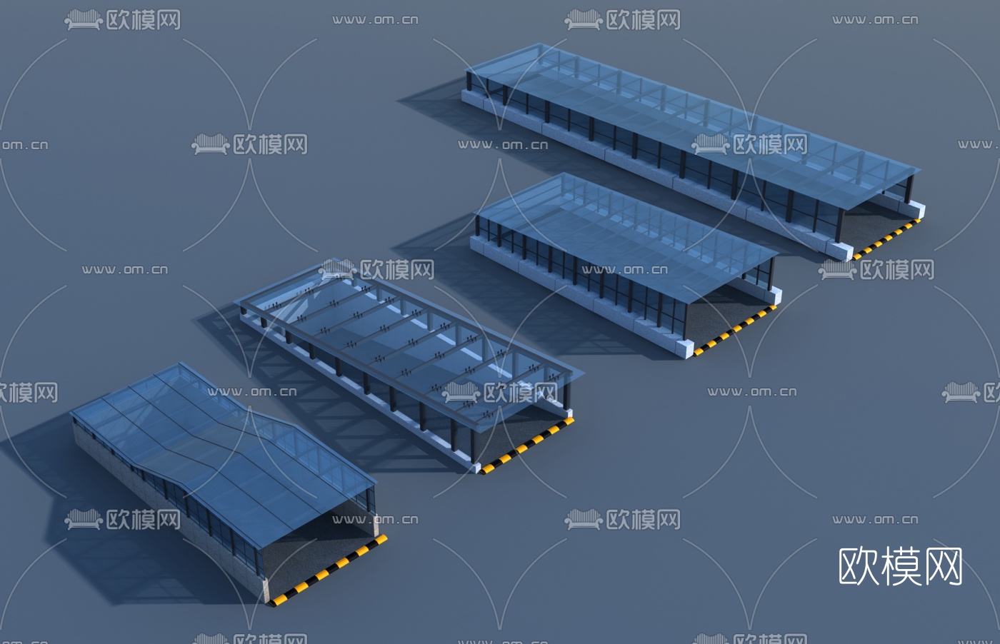现代地下车库出入口3d模型下载