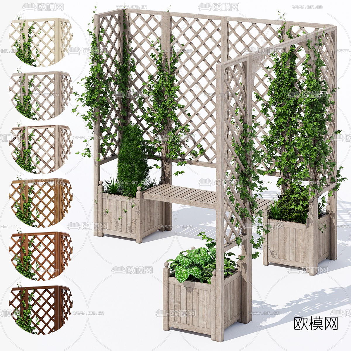 现代绿植藤蔓3d模型下载（渲染图1）