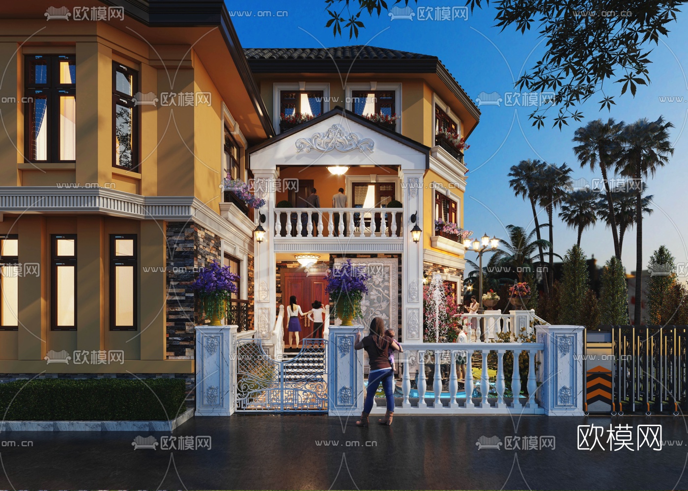 欧式别墅外观3d模型