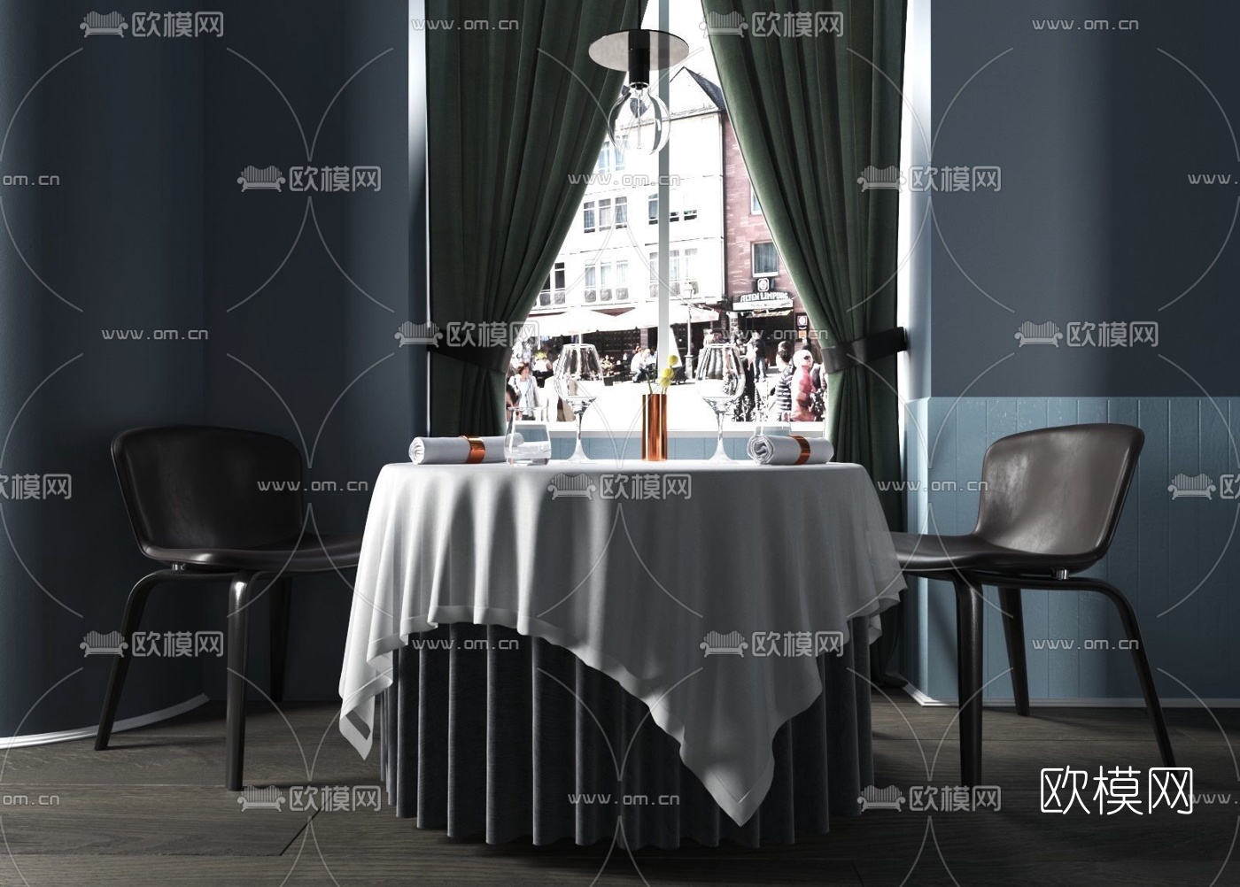 现代西餐厅3d模型