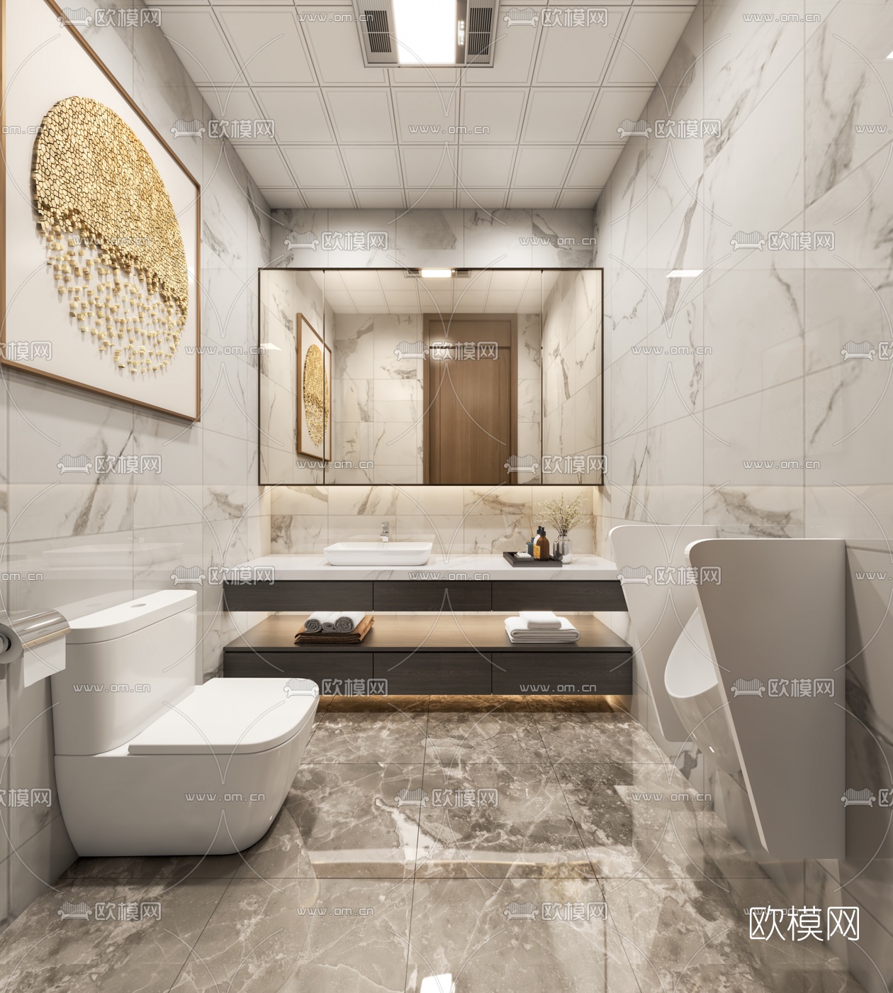 新中式酒店餐厅包房3d模型