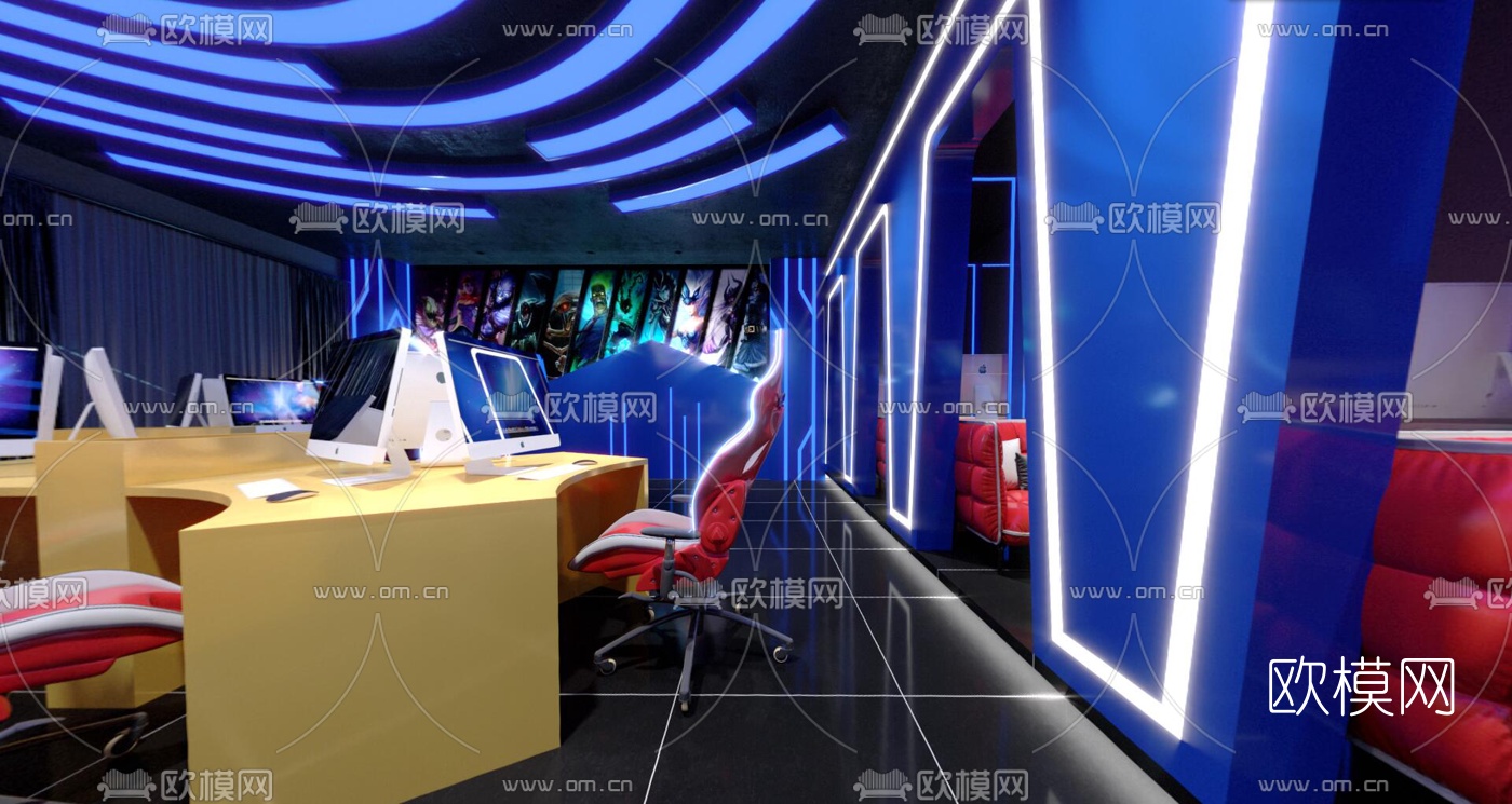 现代电竞网咖cr全景3d模型