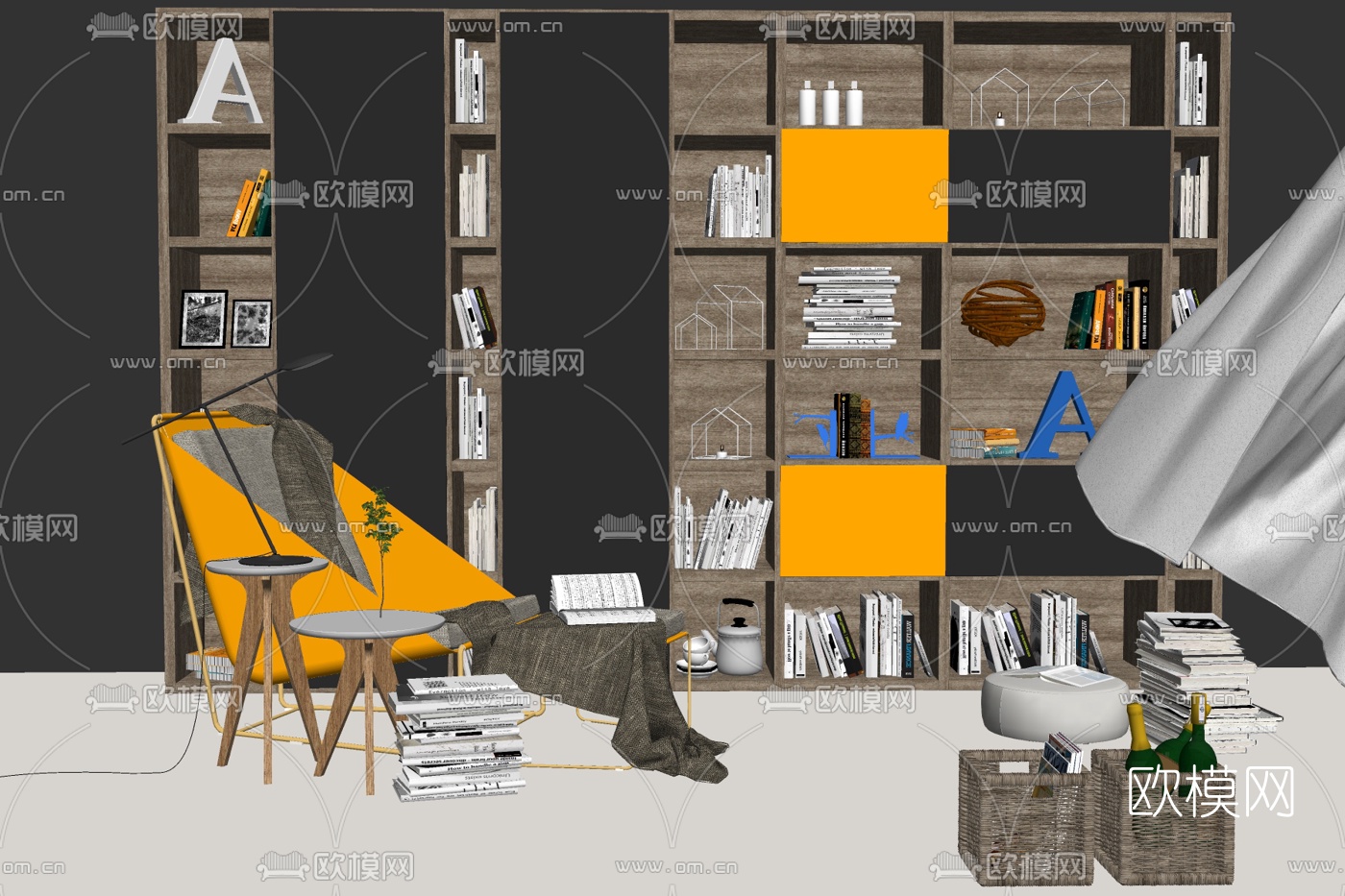 现代布艺休闲椅免费su模型下载