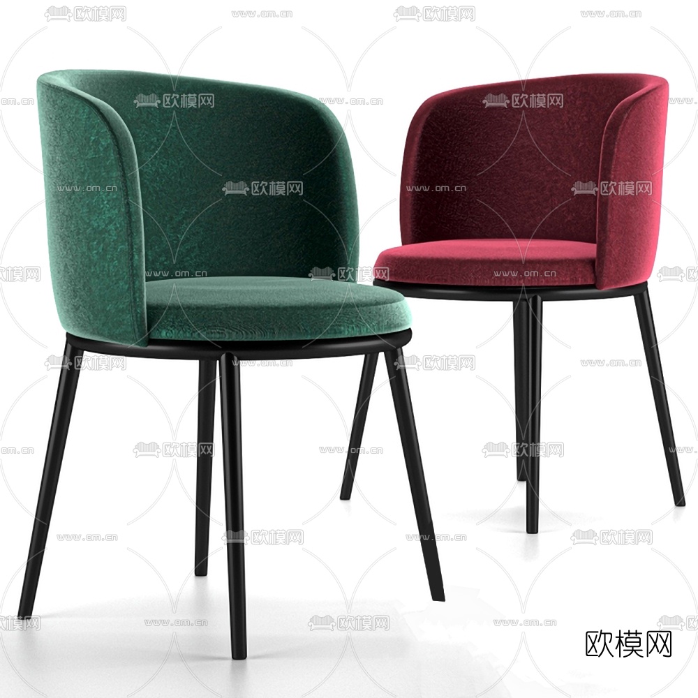 现代布艺餐椅单椅3d模型