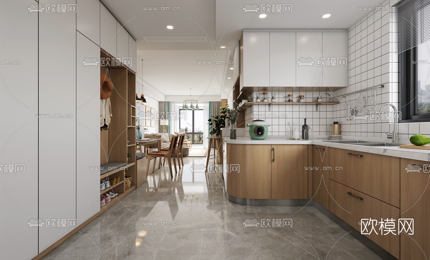 北欧客厅餐厅3d模型