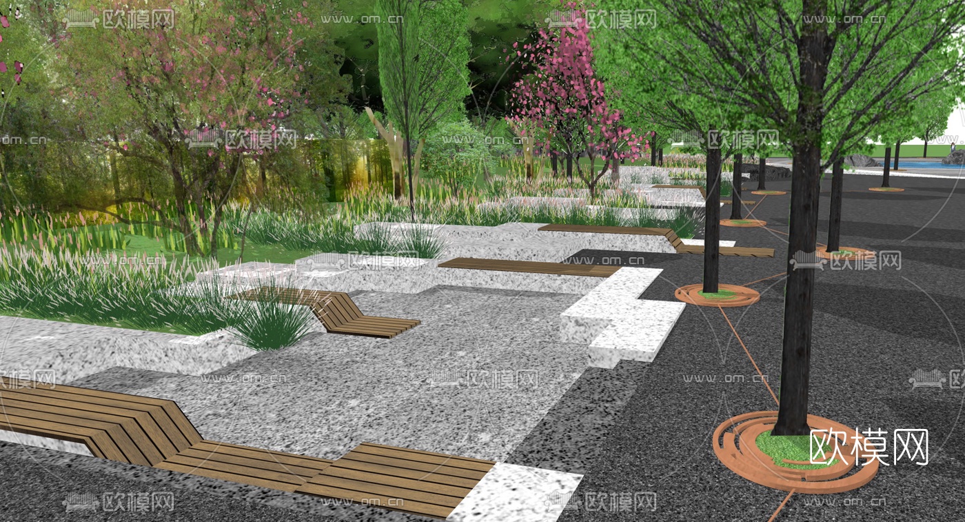 现代旅游度假区景观su模型下载（渲染图8）