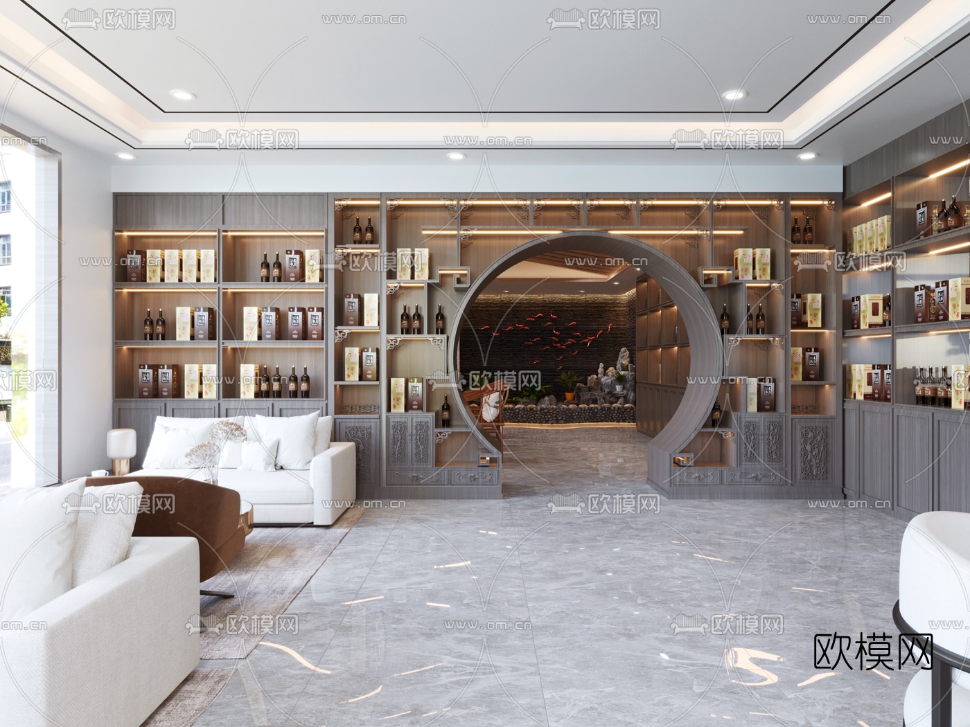 现代烟酒店3d模型下载（渲染图4）