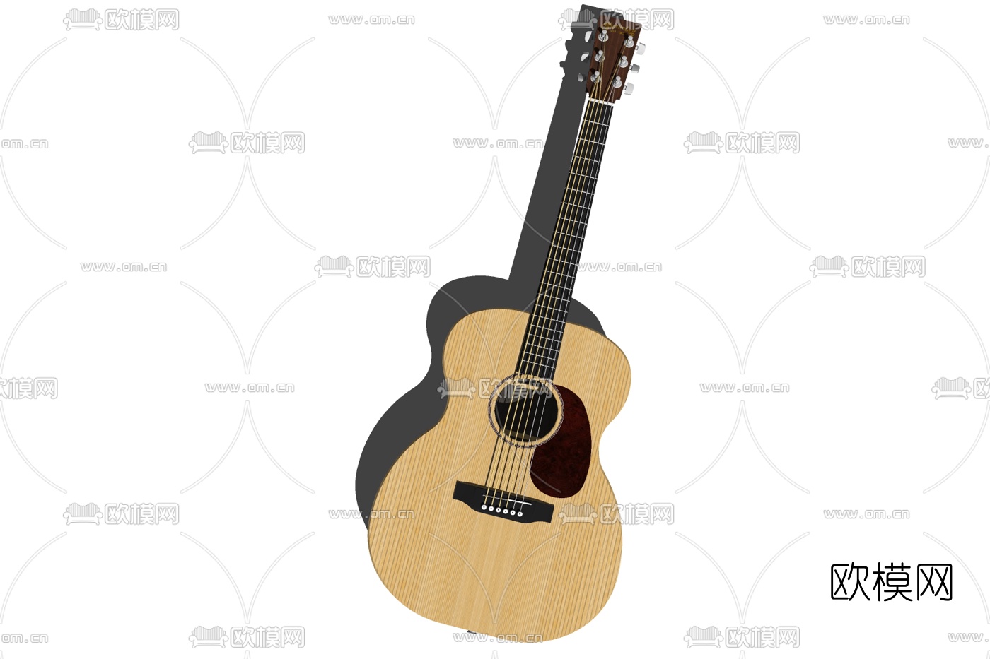 现代吉他su模型下载