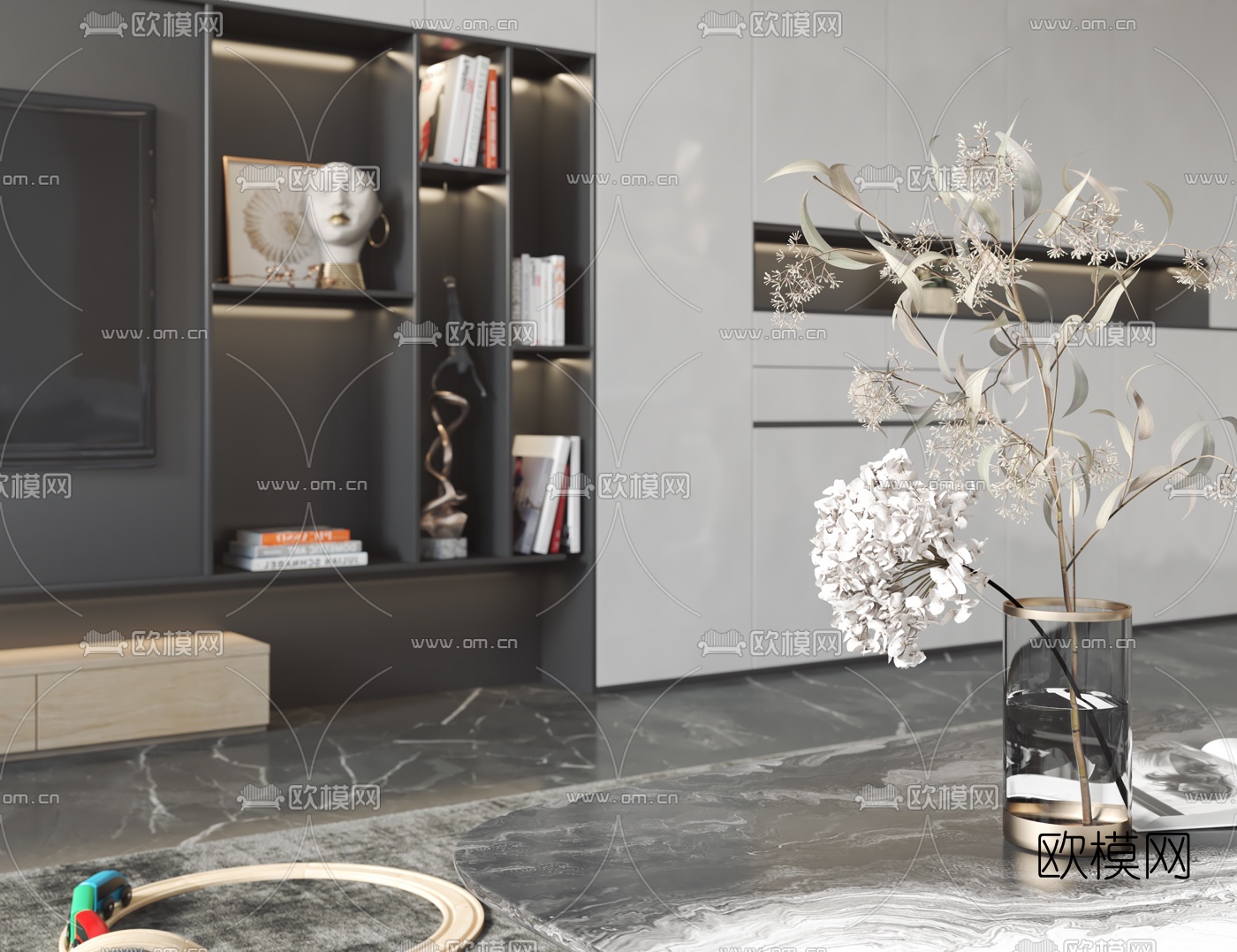 北欧客厅餐厅3d模型下载（渲染图5）