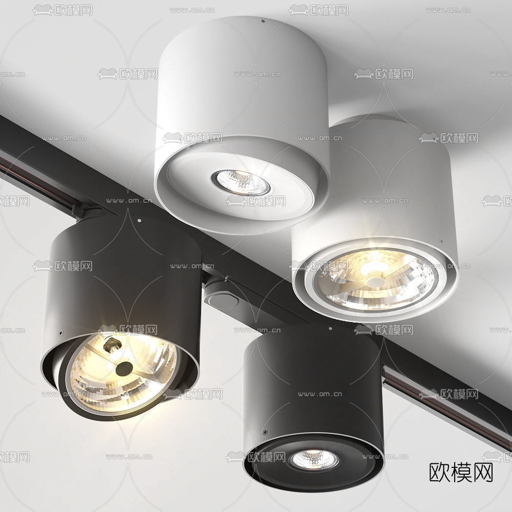 现代筒灯射灯3d模型