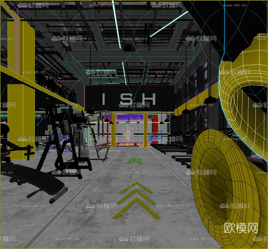 现代健身房3d模型