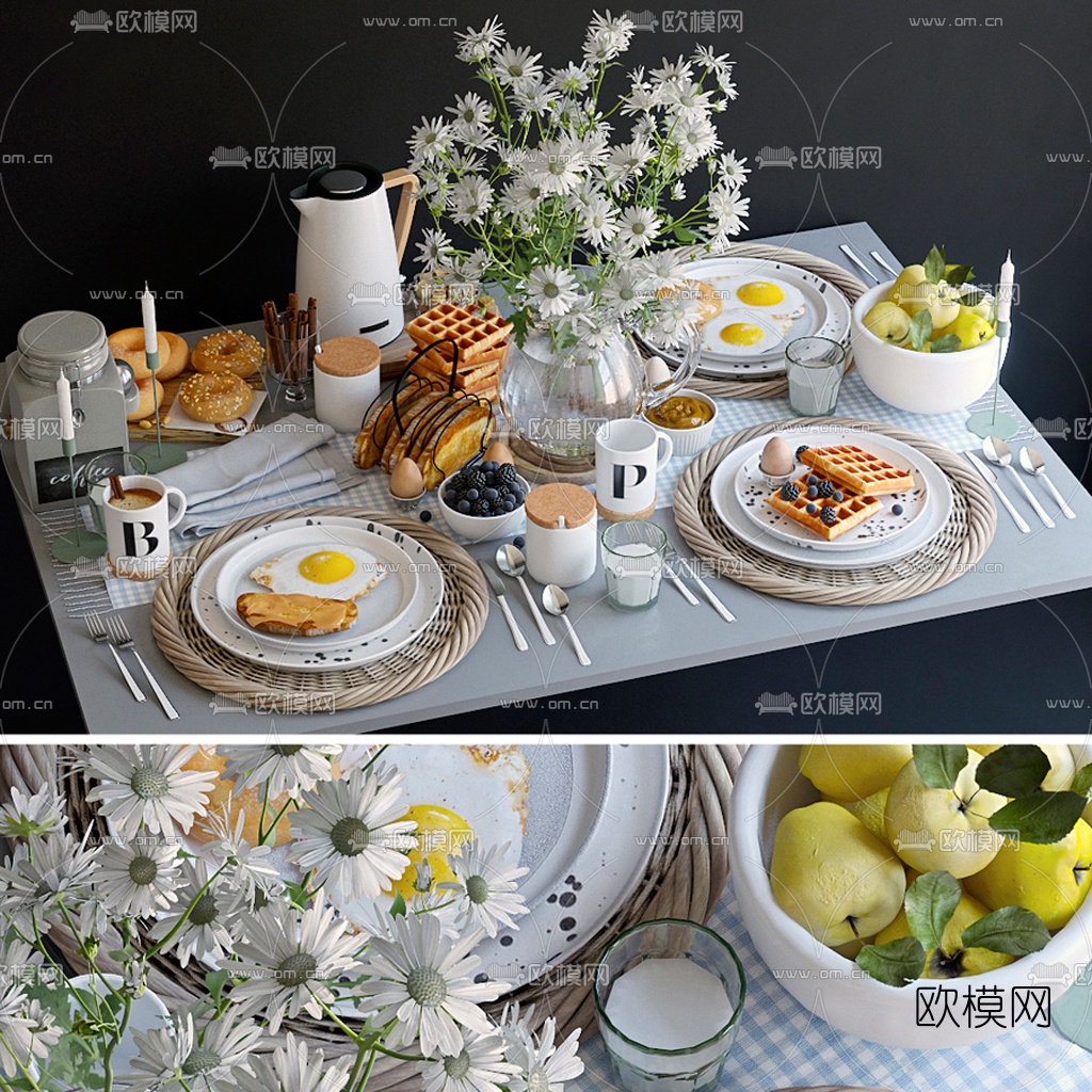 北欧食品餐具3d模型