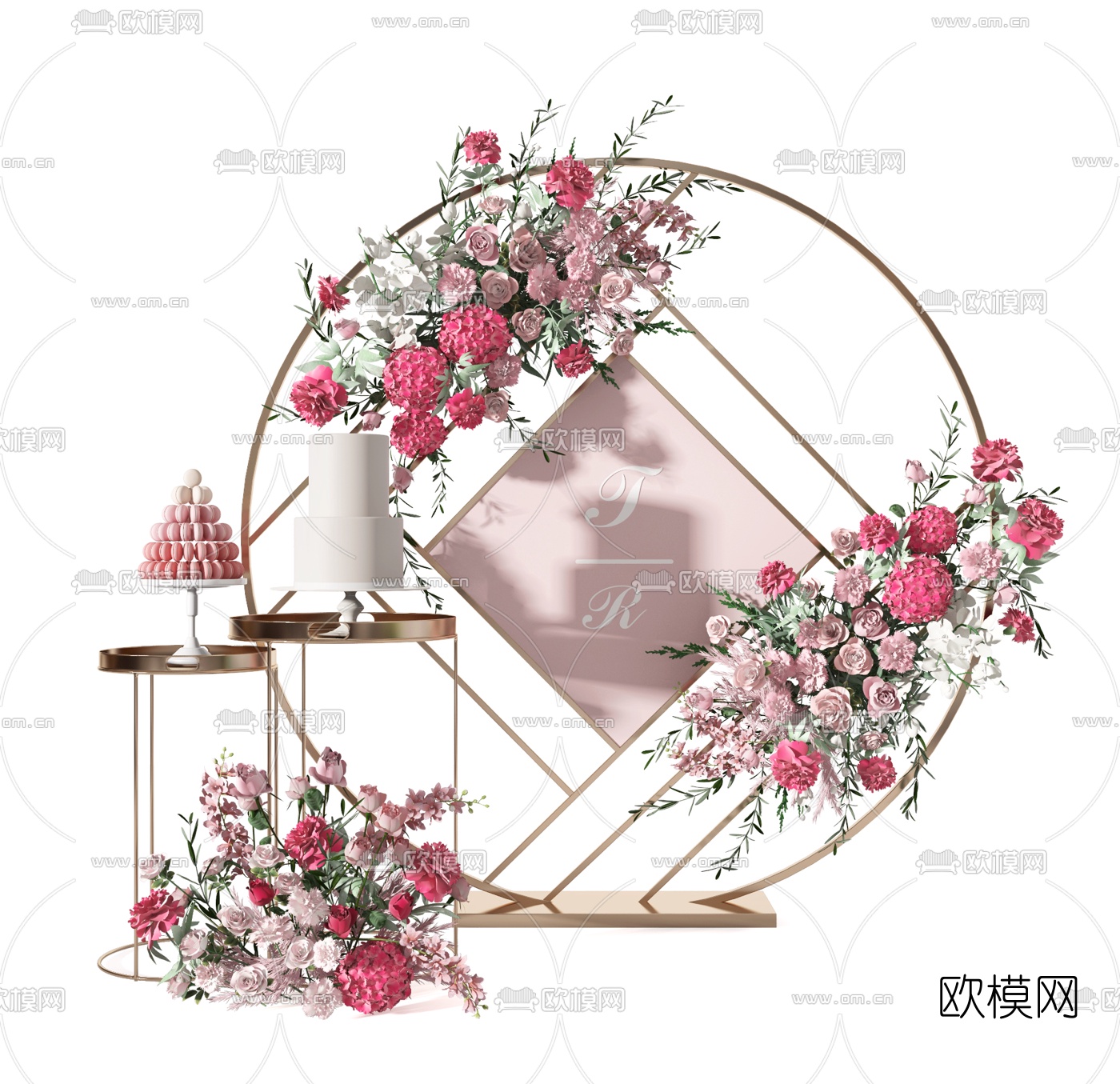 现代婚庆花架美陈摆件3d模型