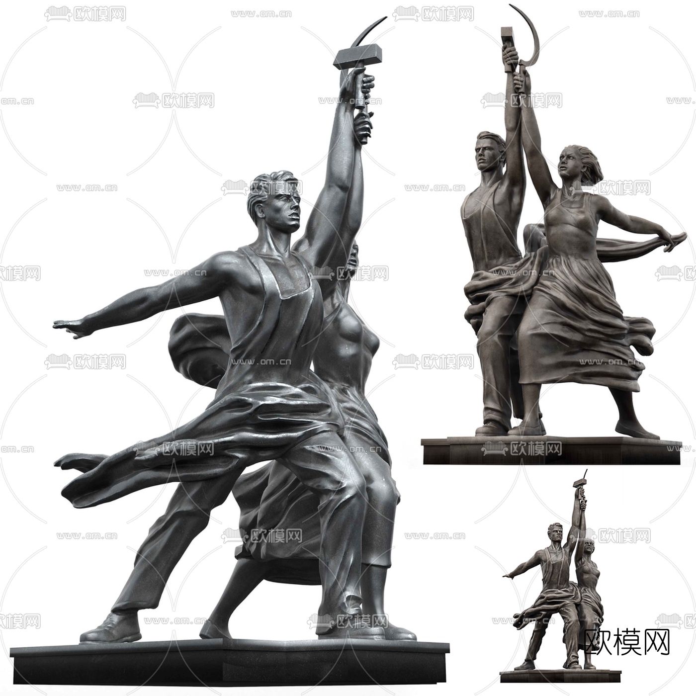 欧式人物雕塑3d模型