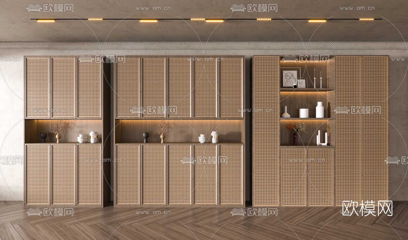 北欧实木鞋柜装饰柜3d模型
