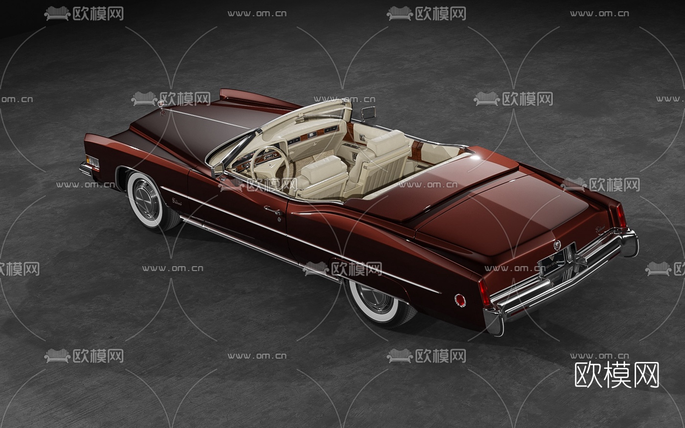现代凯迪拉克敞篷车老爷车3d模型