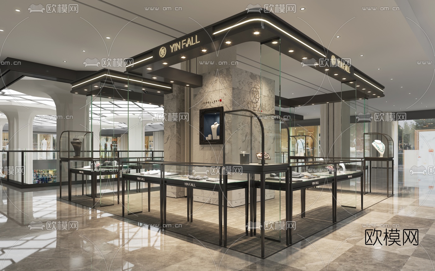 现代商场珠宝店3d模型