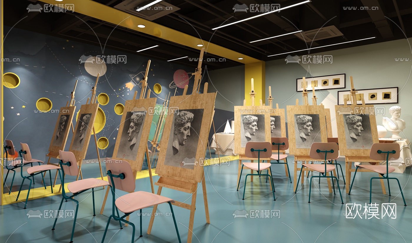 现代舞蹈音乐艺术培训机构3d模型