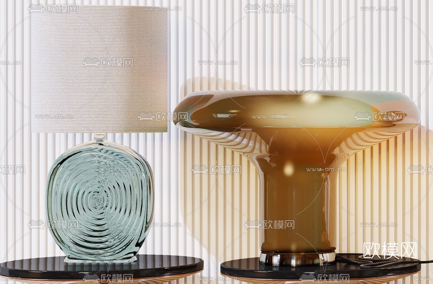 后现代创意金属台灯3d模型下载（渲染图2）