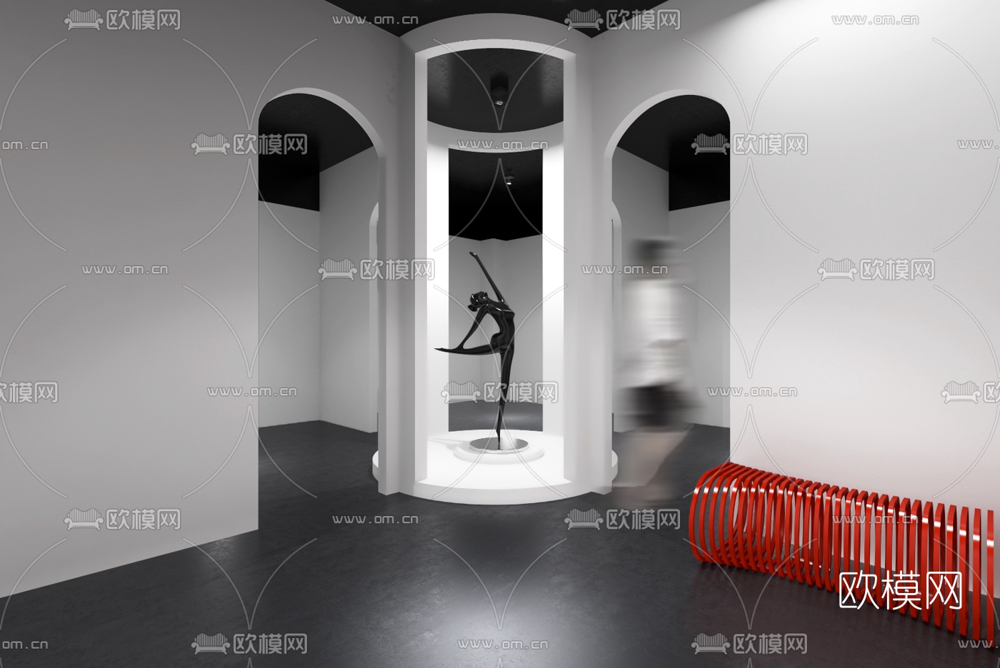 现代极简展厅3d模型