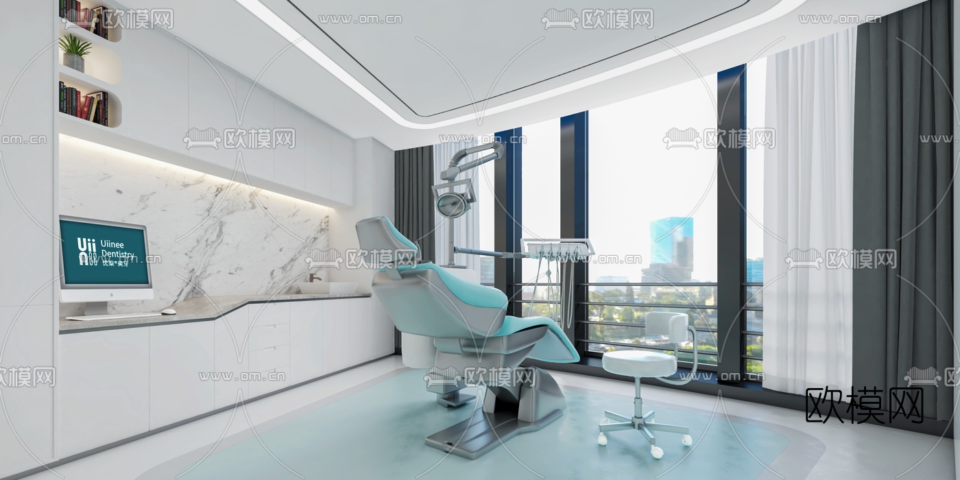 现代牙科口腔诊所3d模型
