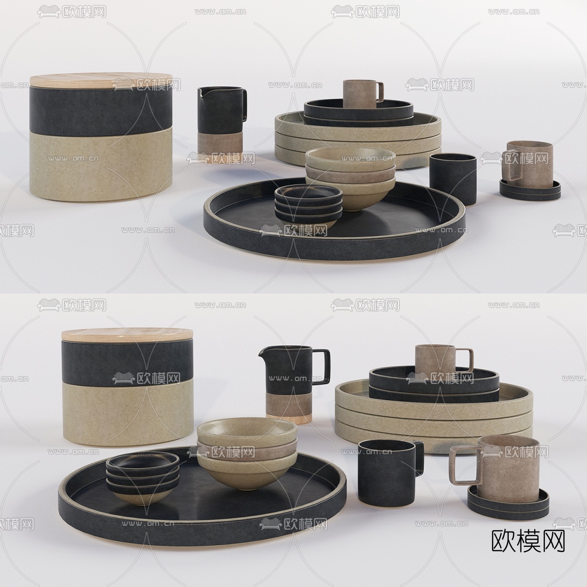 现代厨房餐具3d模型下载（渲染图2）