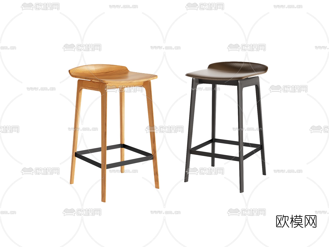 Molteni&C 现代吧台椅3d模型下载