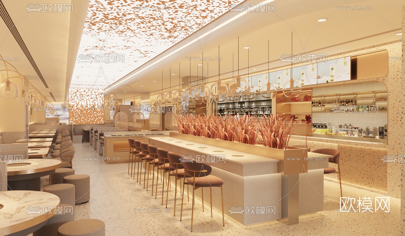 现代火锅店3d模型