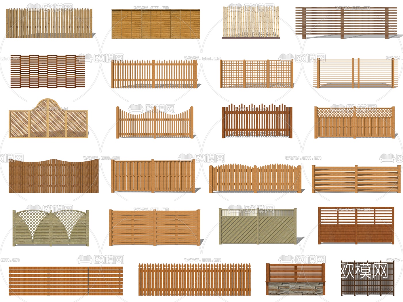 自然风围栏栅栏篱笆su模型下载（渲染图1）