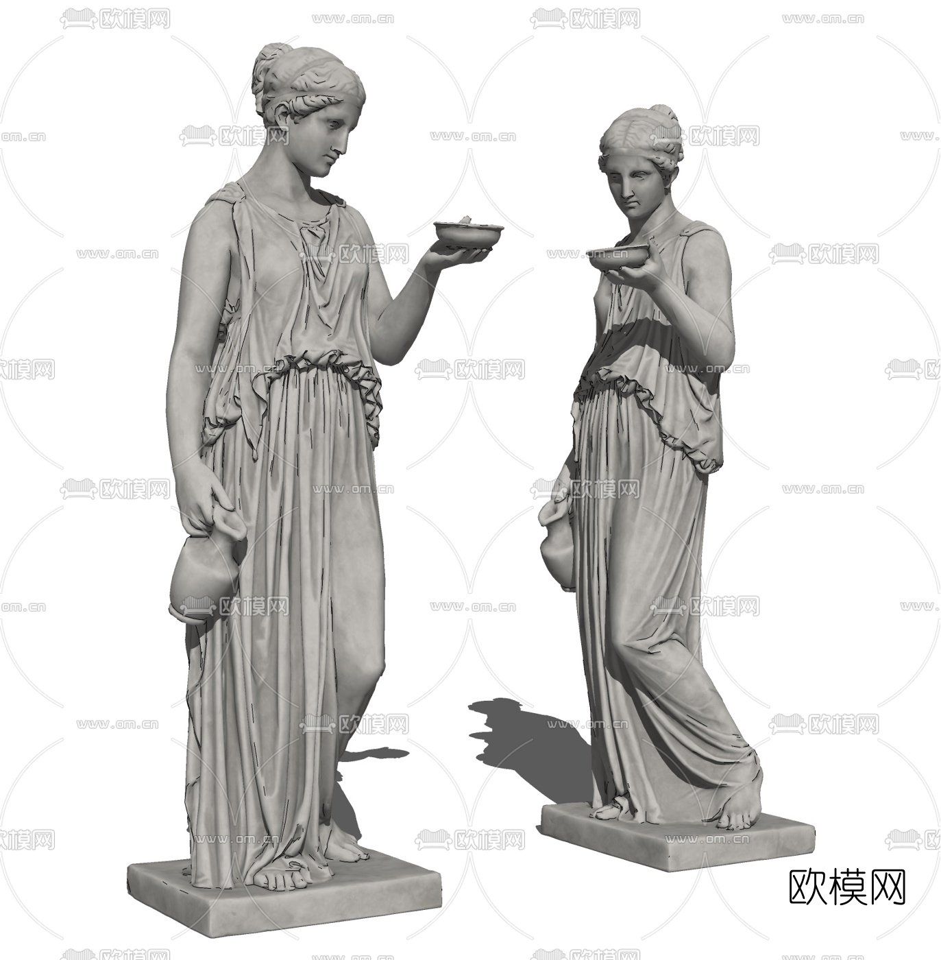 欧式女神像雕塑su模型下载（渲染图2）