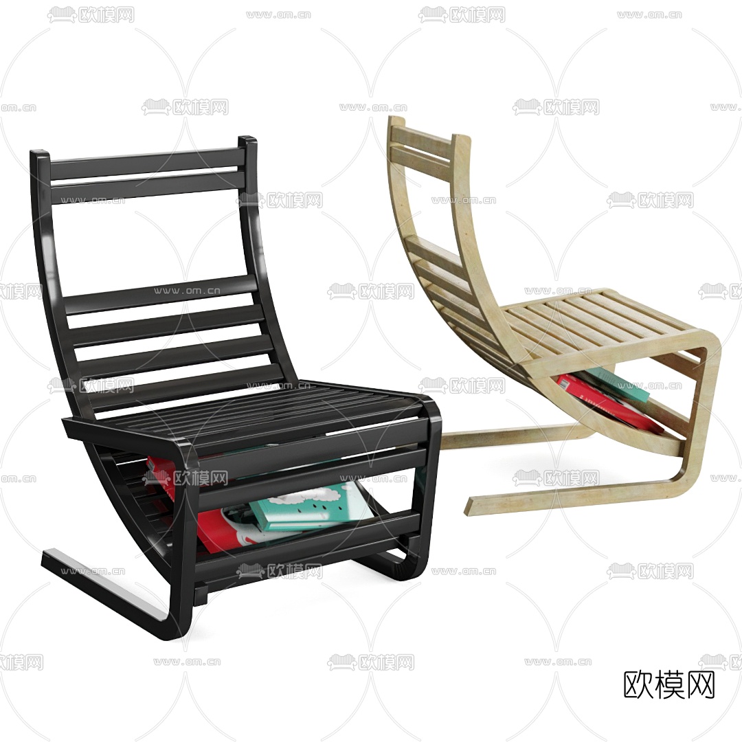 现代座椅休闲躺椅3d模型下载（渲染图1）