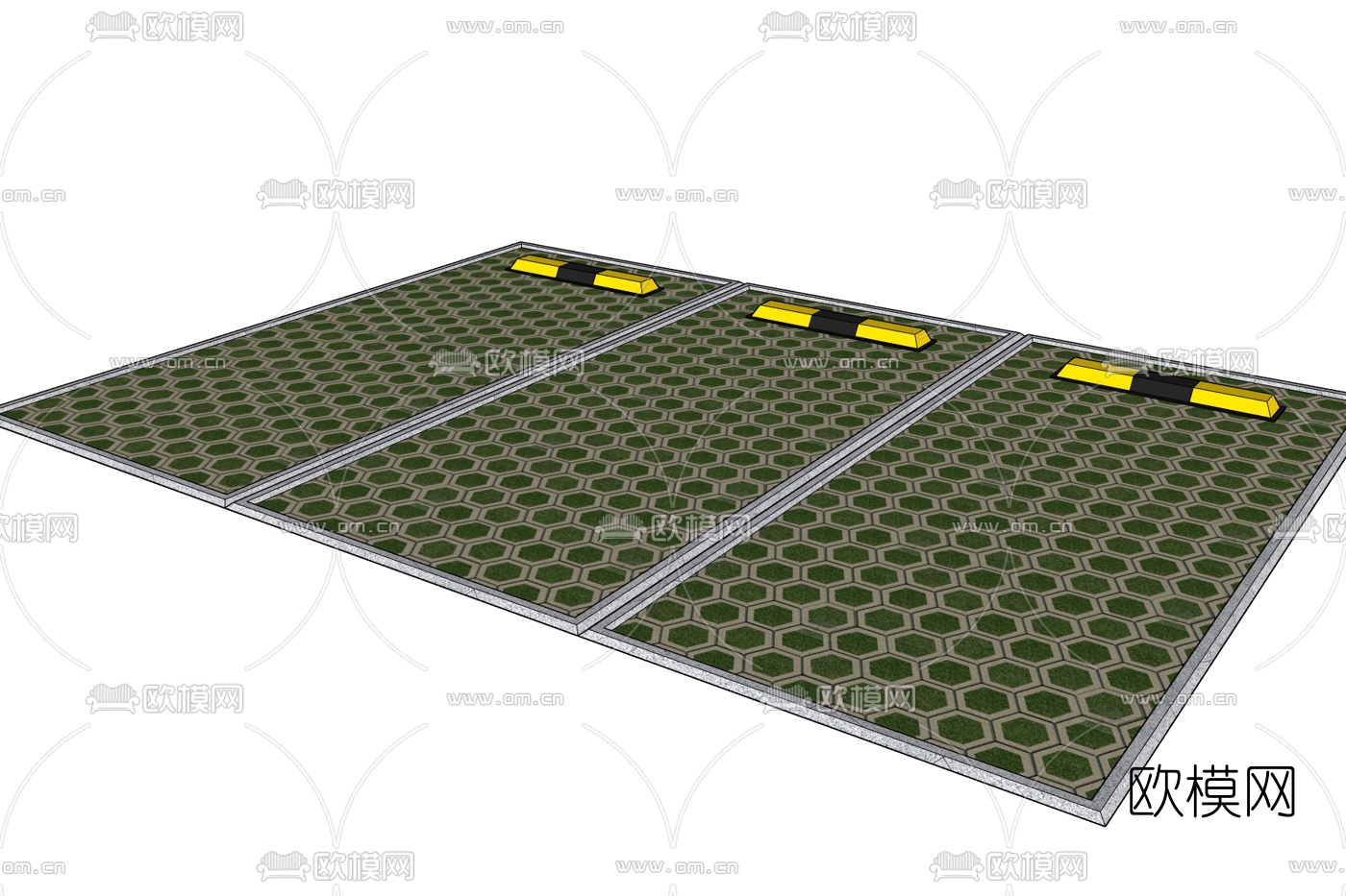 现代停车场免费su模型下载