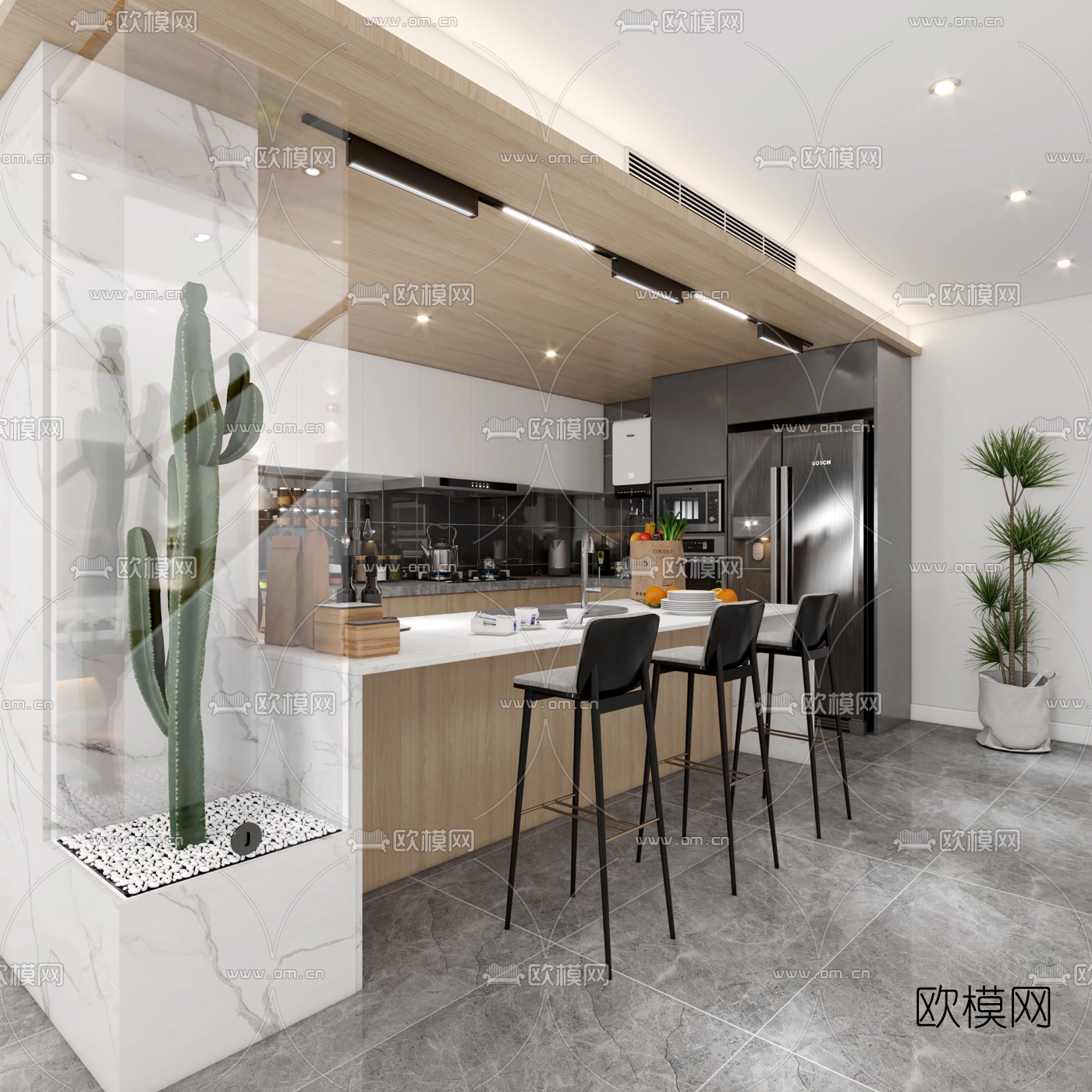 现代客餐厅3d模型