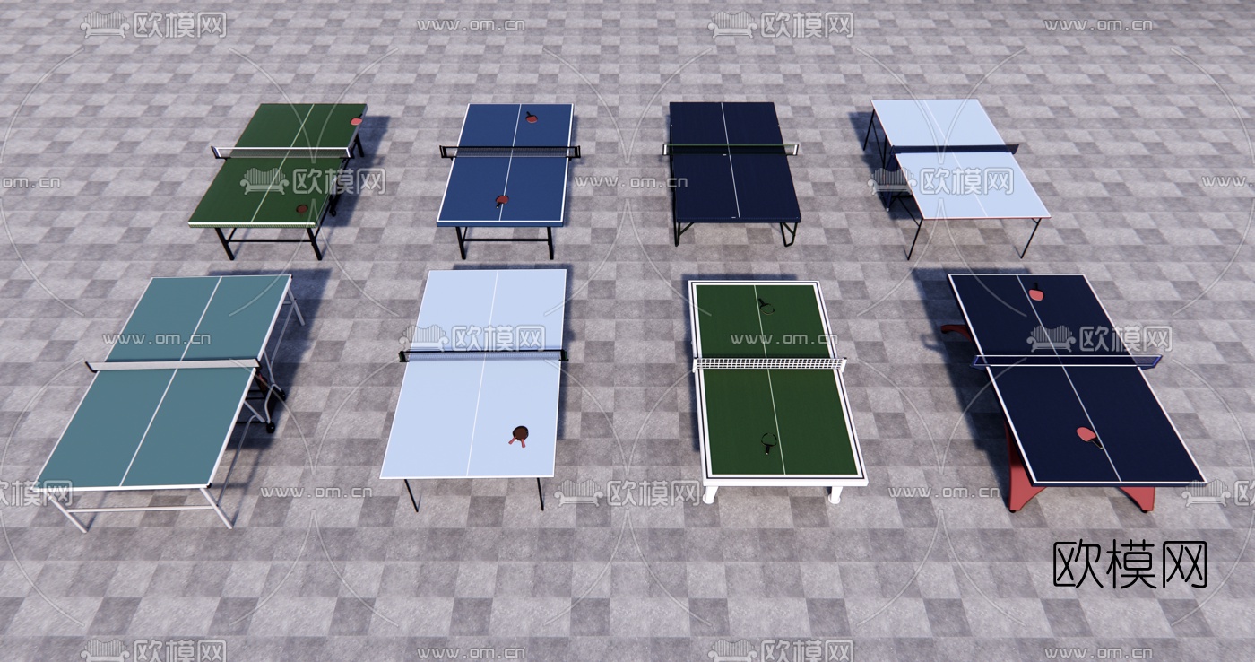 现代乒乓球桌su模型下载（渲染图1）