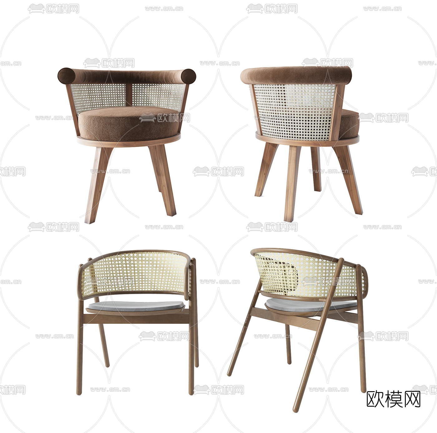 北欧编织休闲椅3d模型-免费3dmax模型库-欧模网
