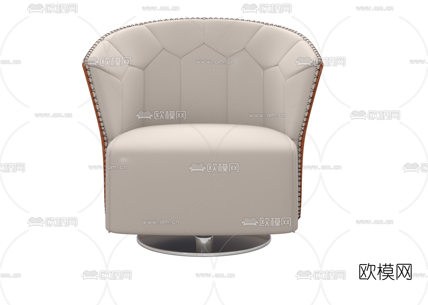 现代皮革休闲沙发3d模型