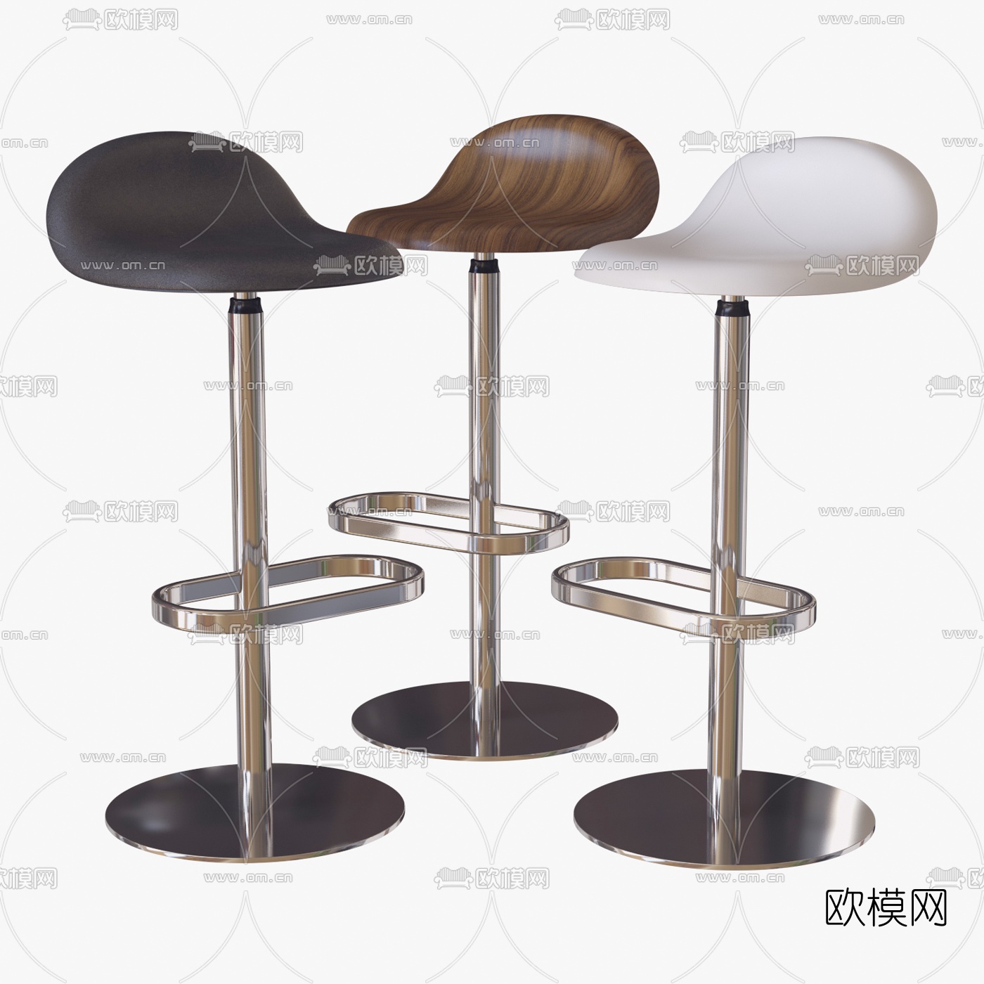 现代简约吧台椅3d模型下载_ID10546817_3dmax免费模型-欧模网
