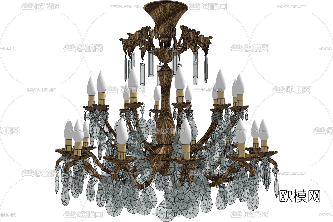 欧式多头吊灯免费su模型下载