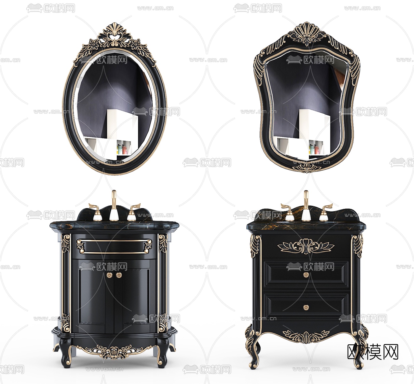 欧式古典浴室柜3d模型下载