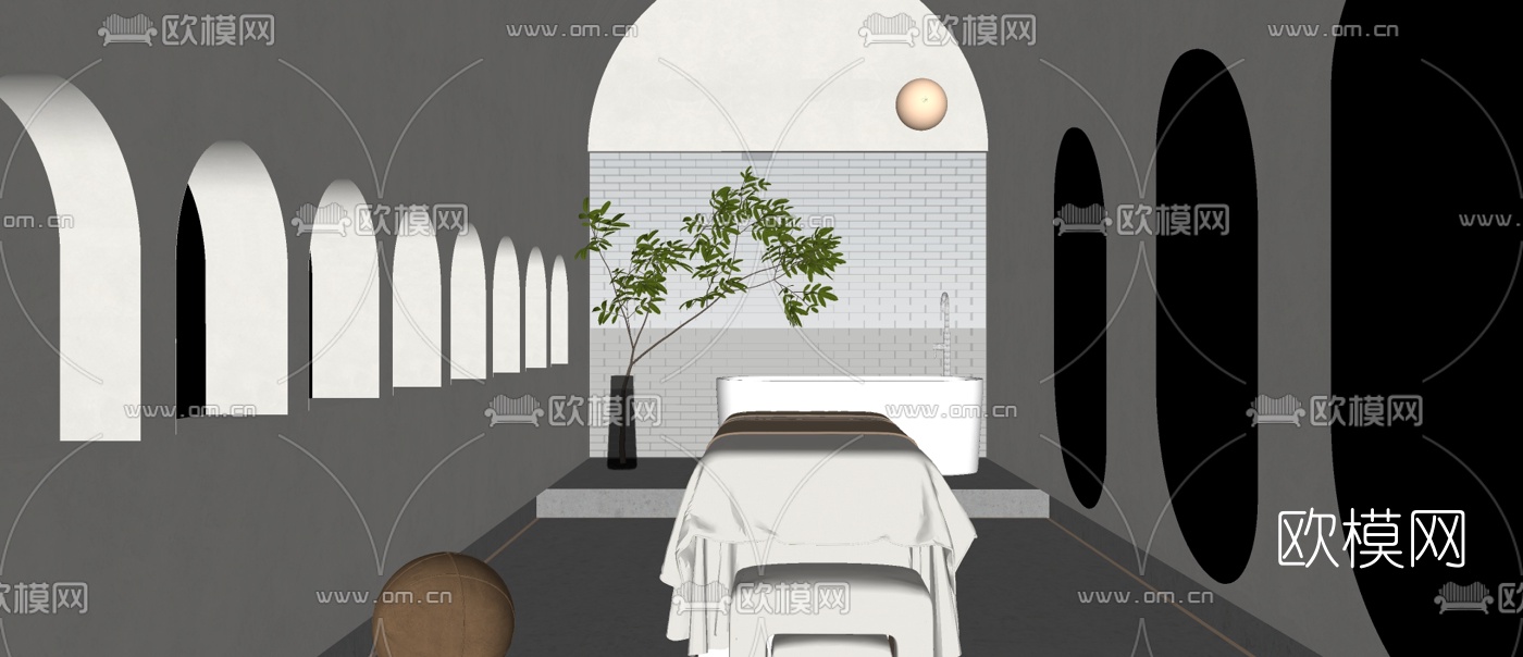 侘寂美容会所su模型下载（渲染图2）