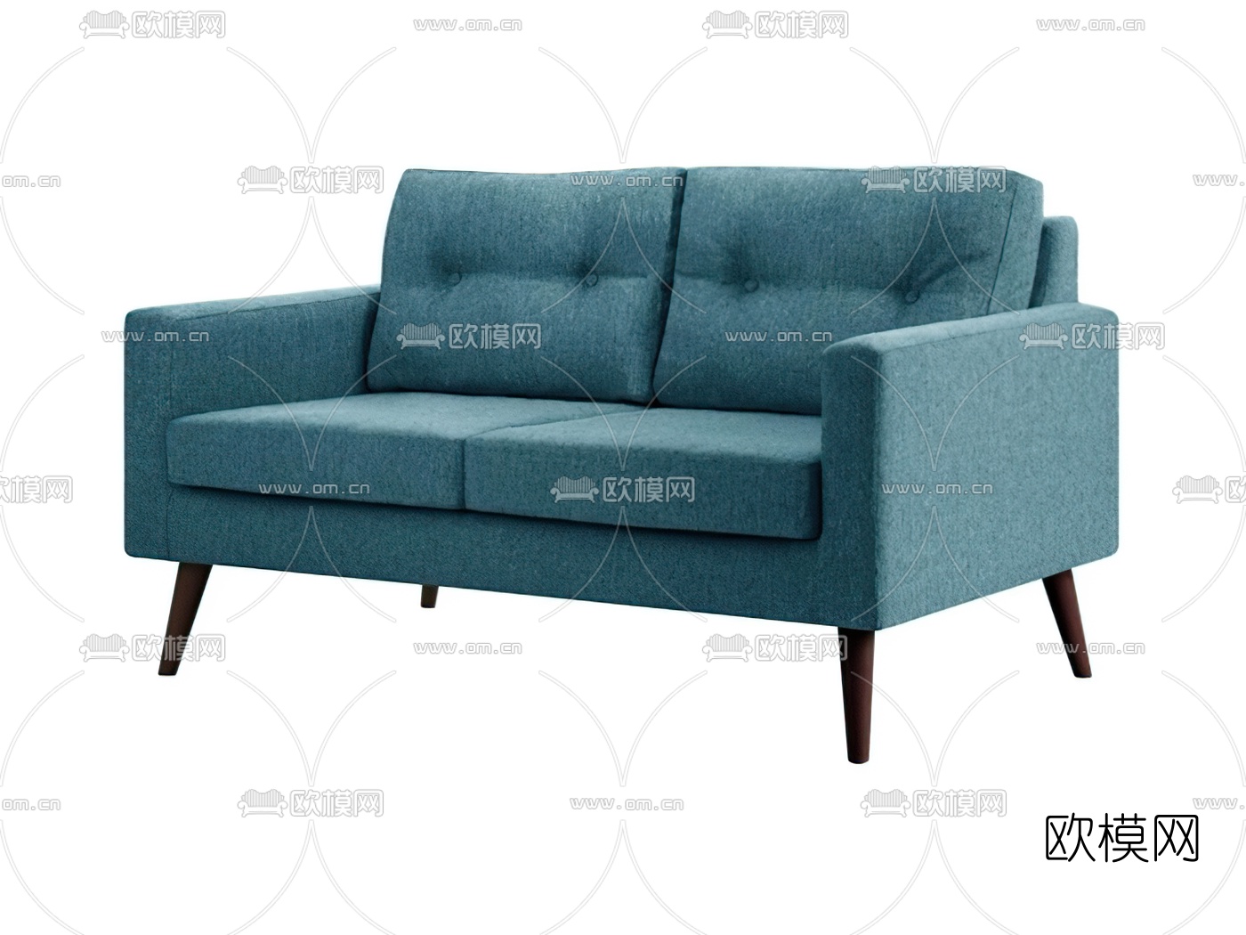 北欧双人沙发su模型下载（渲染图2）